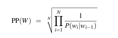 Perplexity calculation example